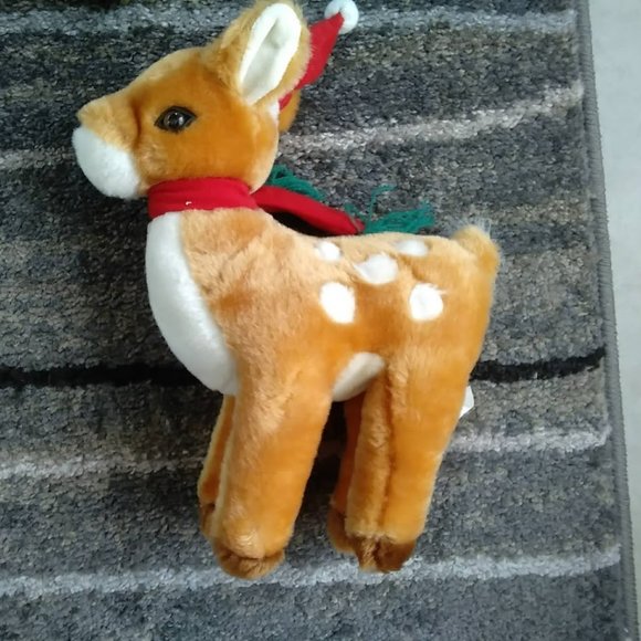 Vintage Christmas Deer Stuffed Animal - Picture 4 of 5
